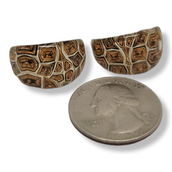 Tortoise Print Acrylic Ring Set Size 8.5 - Picture 5 of 5